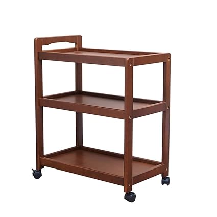 Bhdyhm Serving Trolleys 3 Layers Rolling Wood Kitchen Storage