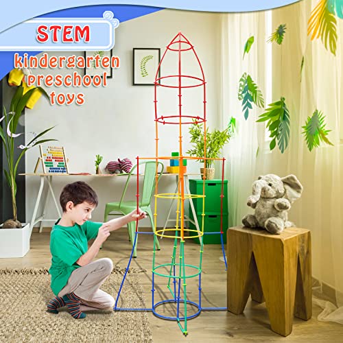 Creative Straw STEM Building Toys 450Pcs Aged for 3 4 5 6 7+ Preschool