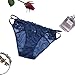 Camelia Women's High End Lace String Georgette Bikini Panty (Large, Nude/Gray/Navy)