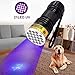BESTSUN Handheld Ultraviolet 21 LED Flashlight - Find Pet Stains/Odors on Carpets, Detecting Rugs and Bed Sheets, UV Flashlight, Black Light Flashlight, Black Lights Handheld Flashlights
