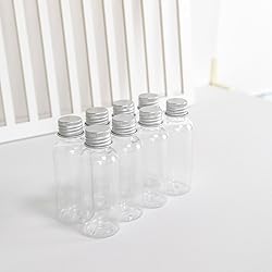 1.7oz Clear Plastic Bottle With Aluminium Screw Cap