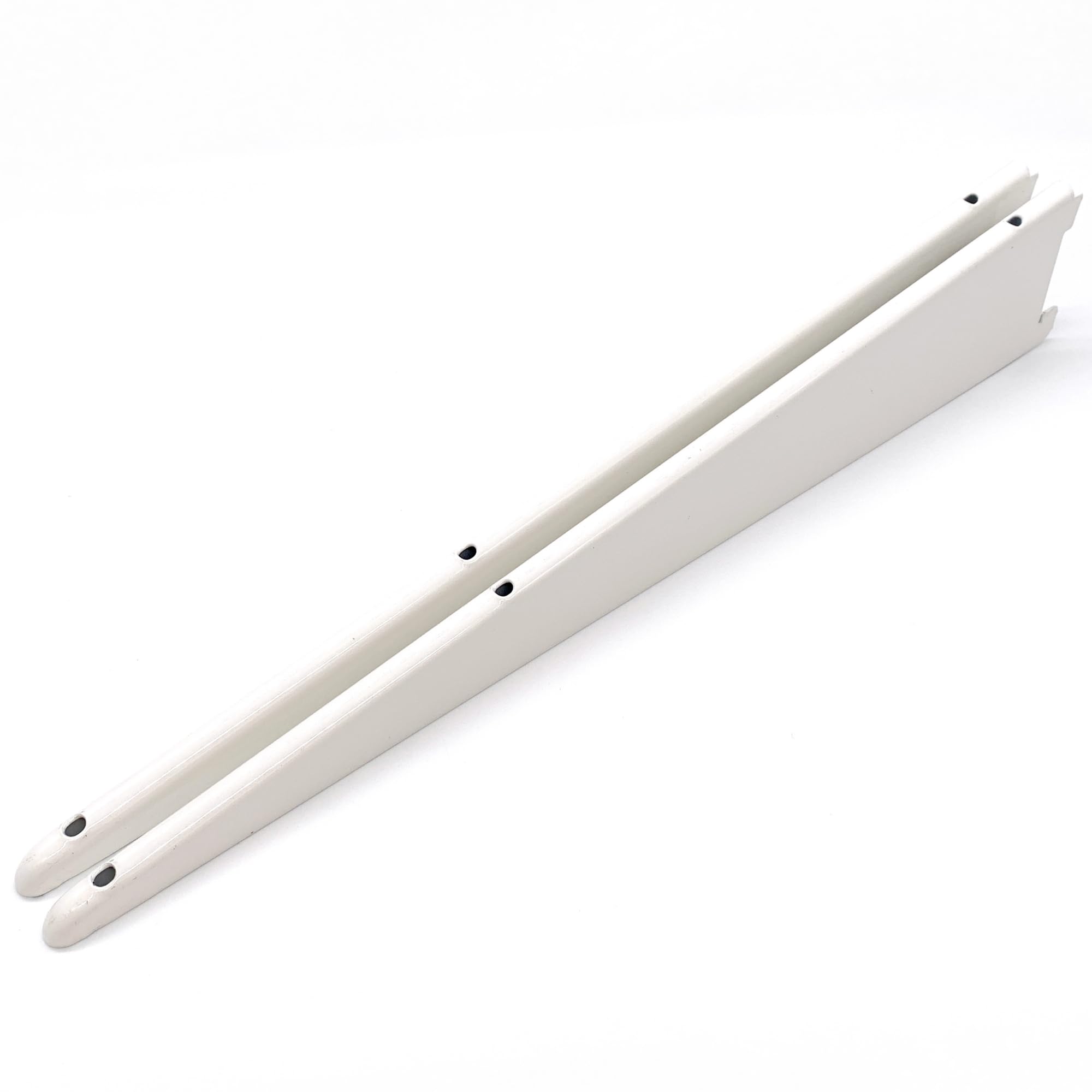 EAI Twin Slot Wall Mounted Shelving Bracket - Pack of 2, White, 470mm | Strong, Heavy Duty Steel Shelf Bracket | for Shed, Garage, Indoor Storage | Easy to Install Rack