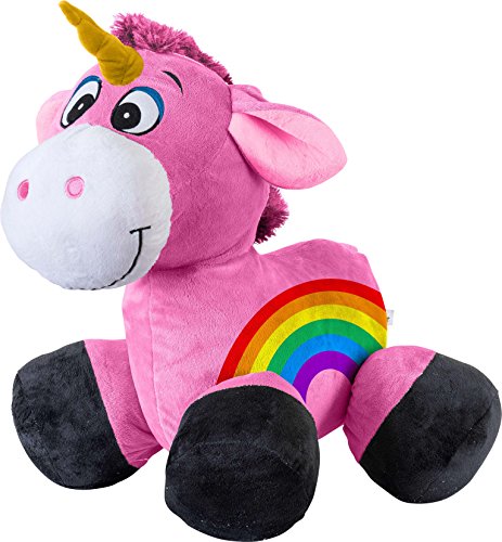 inflate-a-mals Inf-RO-Uni Soft and Cuddly Inflatable Ride on Unicorn, 20-Inch