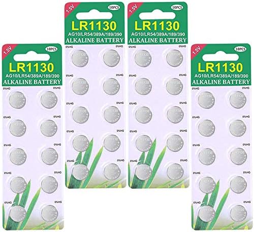 JOOBEF 40 Pack Watch Alkaline Battery Button Cell LR1130 AG10 Pack of 40 Batteries