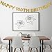 Happy 100th Birthday Banner - Gold Glitter 100th Sign Letters Hang Bunting - 100th Birthday Party Decorations Supplies