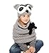 Sumolux Girls Kids Warm Owl Hats and Scarf Set Knitted Coif Hood/Shawl Beanies for Winter