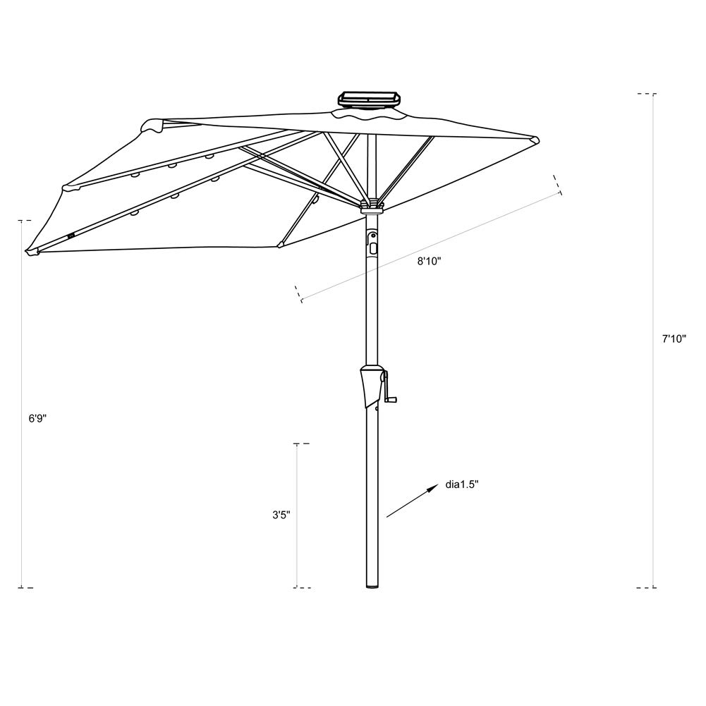 Aqua Blue Flame Shade 9 Half Round Outdoor Patio Market Umbrella With Tilt For Balcony Deck Garden Or Terrace Shade Patio Furniture Accessories Umbrellas Shade
