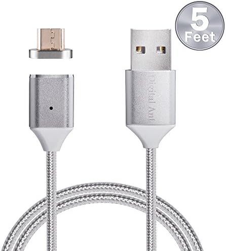 Digital Ant Gen3 New Design Super Magnetic Charging and Data Sync Cable for Android devices with Micro-USB (5ft-Silver)