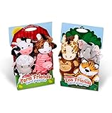 Product Bundle Melissa & Doug Zoo Friends Hand Puppets and Farm Friends Hand Puppets Bundle Book