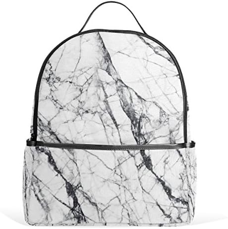 School Backpack Bag Marble White for Kids Girls Boys Teen Students