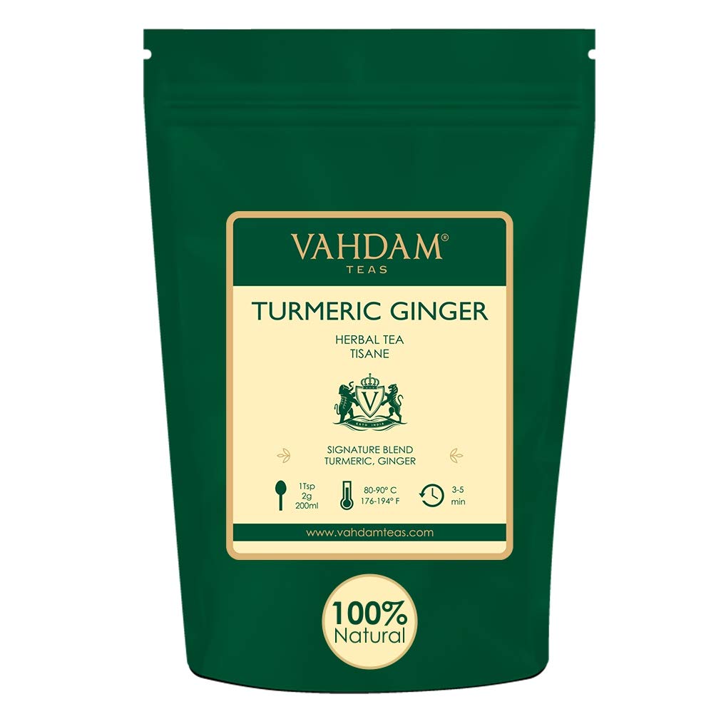 VAHDAM, Turmeric + Ginger POWERFUL SUPERFOOD Blend (100 Cups) Herbal