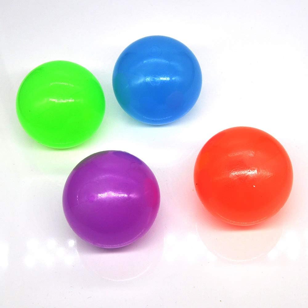 Globbles Sticky Balls That gets Stuck on The roof,Glow in The Dark Ceiling Sticky Balls,Sticky Wall Balls,Stress Balls Gifts for Kids and Adult Figit Toys,Sensory Toys for ADHD, OCD, Anxiety(4Pcs)