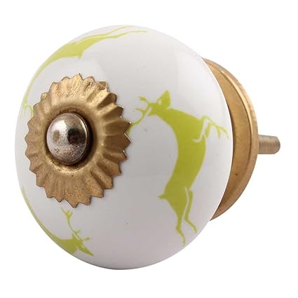 Indian Shelf Handmade Ceramic Running Rein Deer Kitchen Knobs Kid
