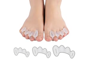 COOLWAVE Toe Separator Toe Spacer for Men and Women, Toe Straightener for Hammer Toes, Bunions, Plantar Fasciitis, Hallux Valgus (1 Pair) (Small)