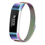 For Fitbit Alta Bands and Fitbit Alta HR Bands Milanese Loop Stainless Steel Metal Bracelet with Unique Magnet Clasp Replacement Bands for Fitbit Alta and Fitbit Alta HR Colorful