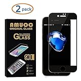Amuoc 2 pack iPhone 7 plus 3D Full Coverage Tempered Glass Screen Protector black