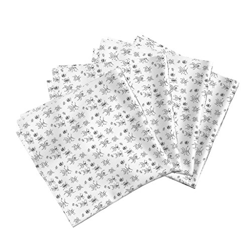Roostery Mini Linen Cotton Dinner Napkins Beetle-Bug Brigade | Black On White by Imaginaryanimal Set of 4 Cotton Dinner Napkins made by
