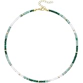 KELORIS PATH Beaded Necklace for Women, Colorful Gemstone Boho Bead Choker for Beach, Trendy Summer Natural Stone Jewelry Gifts