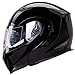 Dual Visor Modular Flip up Gloss Black Motorcycle Snowmobile Helmet DOT (S)