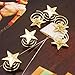 Aysekone 6 Pack Gold Alloy Spiral Star Hair Clips for Women, Bridal Wedding Hairpins Barrettes with Non-Slip Grip for Bridesmaids Party Hairstyles
