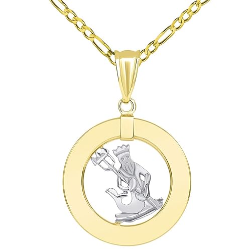 14k Two Tone Gold Open Circle Aquarius Zodiac #zodiac #sign #pendants #gold 14k Two Tone Gold Open Circle Aquarius Zodiac
