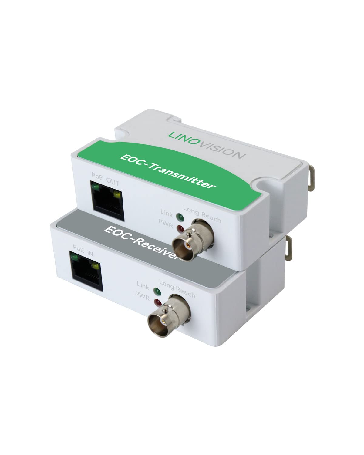 LINOVISION POE/Ethernet Over Coax EOC Converter IP Over Coax Max 1000m Power and Data Transmission Over Regular RG59 Coaxial Cable for Upgrading Analog Surveillance System to IP Surveillance System