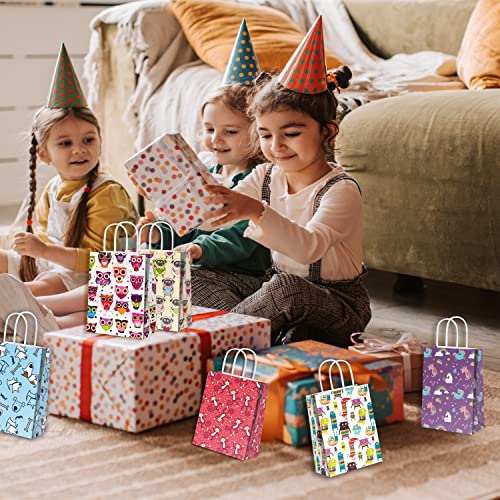 24 Pcs Birthday Party Favor Bags - Kraft Paper Goodie Bags With Handles For Kids