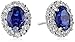 Sterling Silver Gemstone and Created White Sapphire Halo Oval Stud Earrings