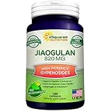 Pure Jiaogulan Supplement - 180 Capsules - Gynostemma Pentaphyllum AMPK Activator, Caffeine-Free Adaptogen Pills, Southern Ginseng (Jiaogulan) Root Powder Extract, Max Strength 820mg