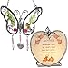 BANBERRY DESIGNS Mom Butterfly Sun Catcher & Candle Holder with Loving Poem - Pressed Flower Window Suncatcher with Silver Mom Charm - Desktop Heart Shaped Candleholder Mom Quote - Mother's Day