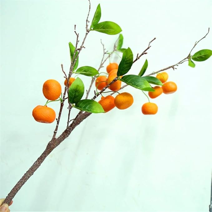 ZJJFZH Artificial Decorative Flowers Simulation Orange Leaf