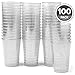 Ilyapa 100 Silver Glitter Plastic Cups - 12oz Disposable Cup Set for Wedding or Party