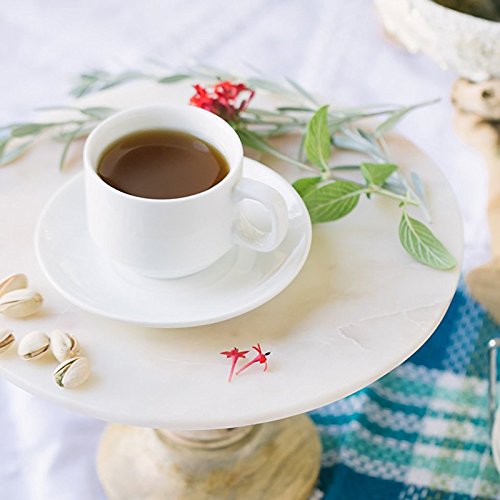 Huji Fine Porcelain 4 oz. Espresso Turkish Tea Coffee Cups and Saucers Drinkware Gift Set (4 Cups, 4 Saucers)