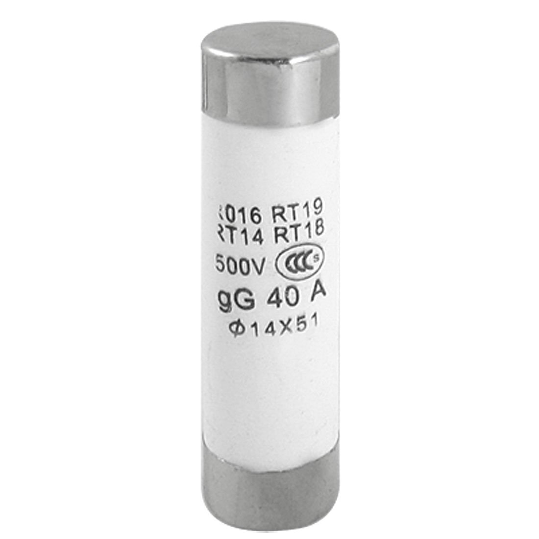 sourcingmap 500V 40A Ceramic Tube Cylindrical Fuse Links 14 x 51mm (Bag of 5)