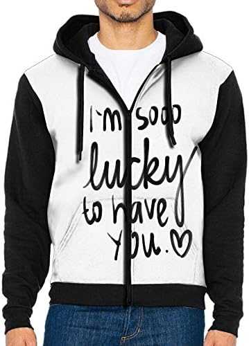 Nvthenpiaoliang I'm So Lucky To Have You Friendship Day Gift Men's Avant-Garde Fashion Cap Pocket Hoodies