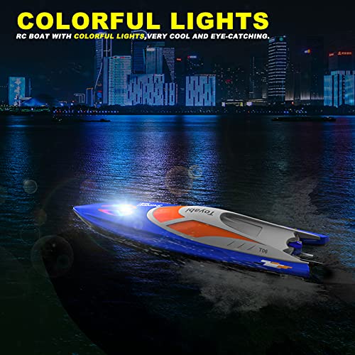 Remote Control Boat Youtop 2.4 GHZ 20+ MPH RC Boat with LED Lights