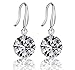Hosaire Dangle Earrings Women's Silver Earings Drop Shiny Cubic Zirconia Studs Hypoallergenic for Girls