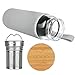 ORIGIN Best BPA-Free Fruit and Tea Infuser Borosilicate Glass Water Bottle with Neoprene Sleeve and Bamboo Lid, Double Mesh Filter, Travel Tumbler 20oz