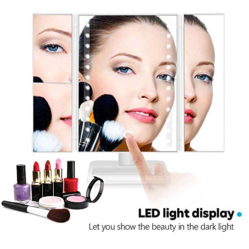 image for AOFU Light cosmetic mirror, portable travel toilet glass, 24 LED and a