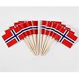 JBCD Norway Toothpick Flags – 100 Mini Flags For Cupcakes, Food Decor, Parties - View #3