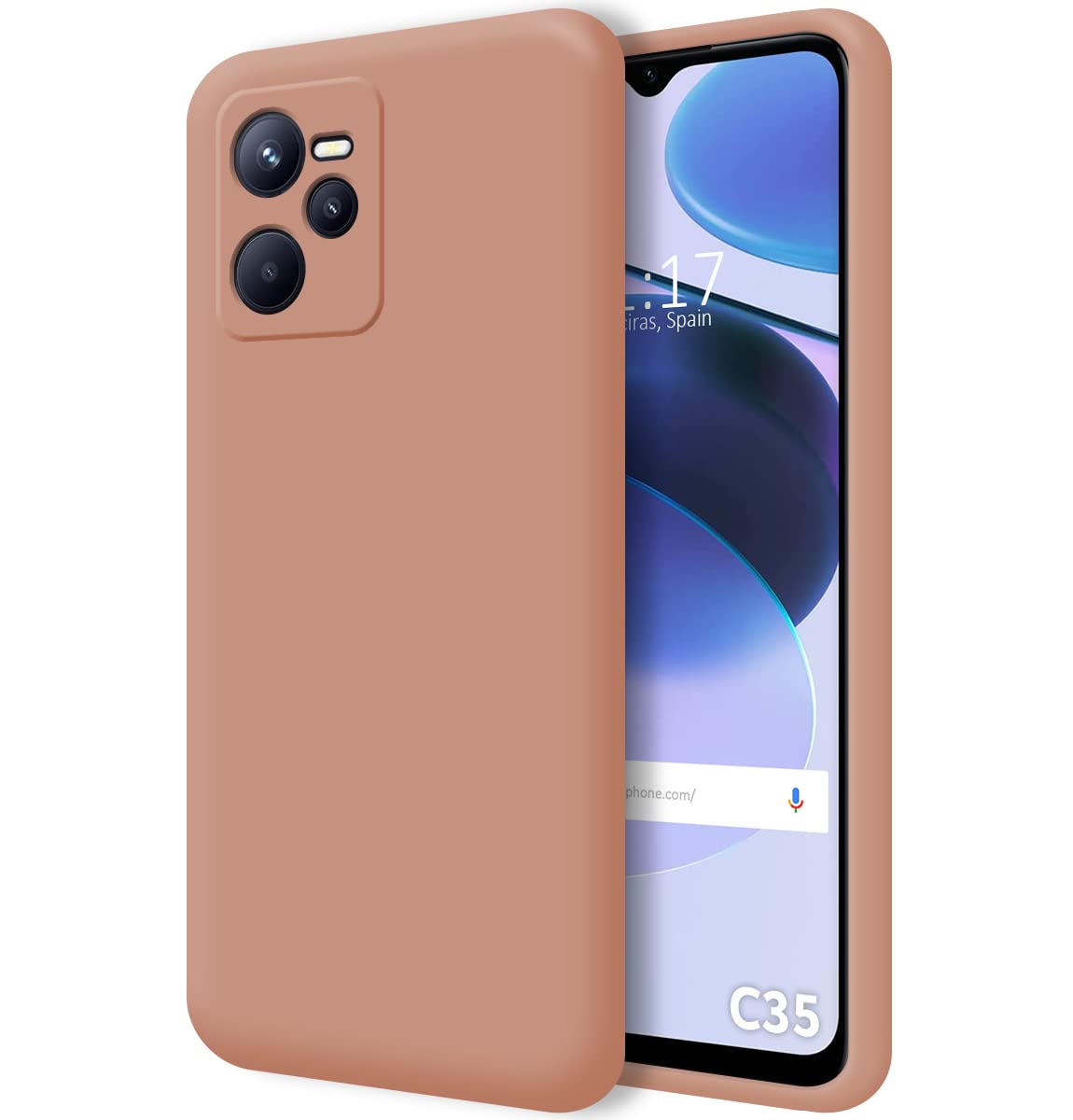 Tumundosmartphone Ultra Soft Liquid Silicone Case for Realme C35 Pink