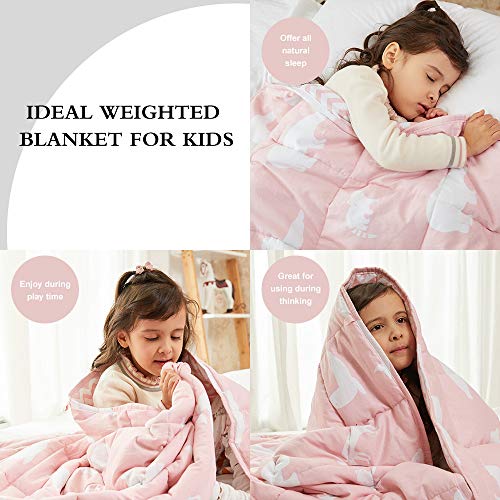 Weighted Idea Weighted Blanket for Kids 5 lbs | 36" x 48" | Cotton | Pink Animal | for Kids and Teens