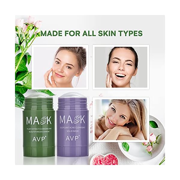 Green Tea & Eggplant Cleansing Mask Purifying Face Mask Deep Cleaning Oil Control Blackhead Removing for All Skin Types…