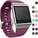 Wepro Bands Compatible with Fitbit Ionic SmartWatch, Watch Replacement Sport Strap for Women Men Kids, Buckle, Large, Fuchsia