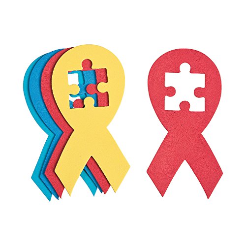 Fun Express - Autism Awareness Foam Shaped - Craft Supplies - Foam Shapes - Jumbo - 24 Pieces