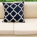Decorative Square 18 x 18 Inch Throw Pillows Navy & White Moroccan Quatrefoil Lattice Cushion Pillow