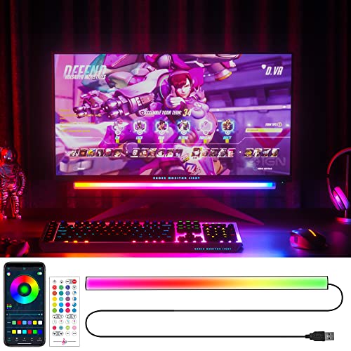 LAFULIT Smart Under Monitor Light Bar, App and Remote Control Gaming