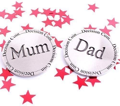 Parents To Be Or New Parent Gift Survival Gift Essential Pewter Mum & Dad Decision Coin- Large