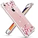 GVIEWIN Clear Flower iPhone SE 2020 Case/iPhone 8 Case/iPhone 7 Case, Soft TPU Silicone Ultra Slim Thin Transparent Woman Flowers Flexible Cover for 4.7