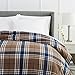 Amazon Brand – Pinzon Plaid Flannel Duvet Cover - King, Brown Plaid